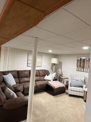 Finished look with easy access to utilities above.