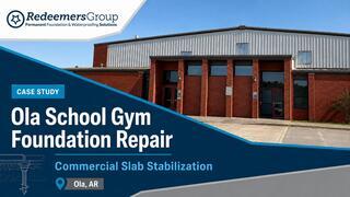 Foundation Settlement Threatened a School Gym Used for Pee-Wee Sports in Ola, AR
