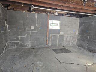 The interior of the garage
