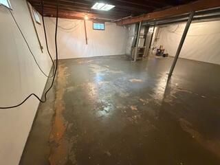 WaterGuard drainage system installed along the basement perimeter