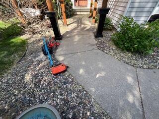 The walkway before it was lifted and leveled to restore safety