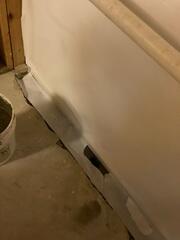During: Our Foreman, Emmanuel, and his crew worked hard to secure all the products throughout the basement.