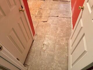 Floor damage in bedroom