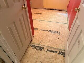 Subfloor repair in bedroom