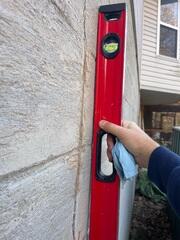 Our Sales Inspector, Joe, confirms the wall is pushing outward