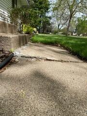 The slab in front of the step where it began sinking