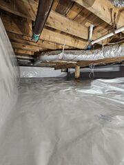 CleanSpace Encapsulation System: A durable crawl space liner installed across the floor and walls to help separate the home from ground moisture. CleanSpace also gives the crawl space a cleaner, brighter, and more finished appearance.