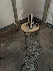 During: Our Foreman, Nanga, and his crew worked hard to secure all the products throughout the basement.