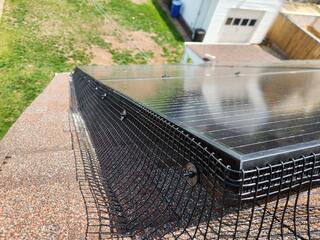 This will prevent the pigeons from nesting in the area beneath the solar arrays.