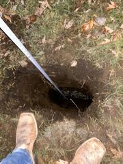 The earth anchor is placed and connected to the interior wall plate