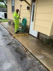 During: Our Foreman, Dylon, and his crew successfully lifted the walkway back to its original position.