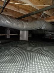 Drainage matting helps any water that may enter the crawl space flow easily to the drainage area.