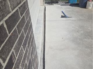 This photo shows the space we created from cutting out the concrete, as seen in the previous photo.