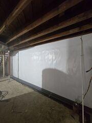 CleanSpace was attached to the walls and WaterGuard was added along the edges of the concrete floor