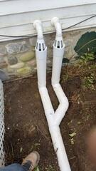 IceGuard - An exterior discharge fitting that lets sump water escape if the buried discharge line freezes or becomes blocked.