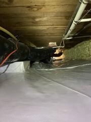 Now fully encapsulated, this space is properly insulated and much easier to move through.