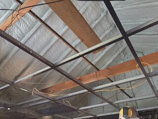 3" Closed Cell Spray Foam Insulation Applied to roof deck