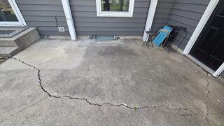 Before: Our Design Specialist, Derek, recommended securing PolyLevel below the sinking concrete slabs.