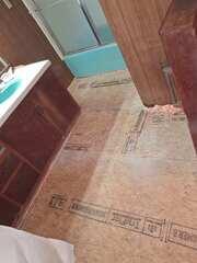 We provided the top layer of plywood flooring, but we do not finish floors with new top flooring. The next step is for the customer to get new top flooring through a flooring company, or some choose to do it themselves.