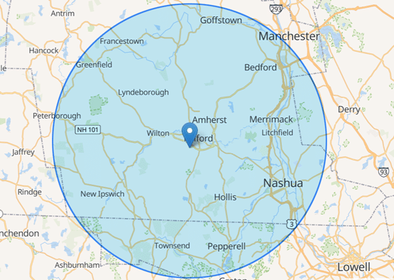 NH WaterCare Salt Delivery Area Map