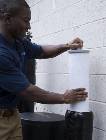 Professional installing water purification systems for an ongoing project in South Elgin, IL.