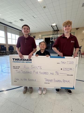 Congratulations to All Saints on being selected as a Thrasher Cash for Schools grant recipient! - Photo 1