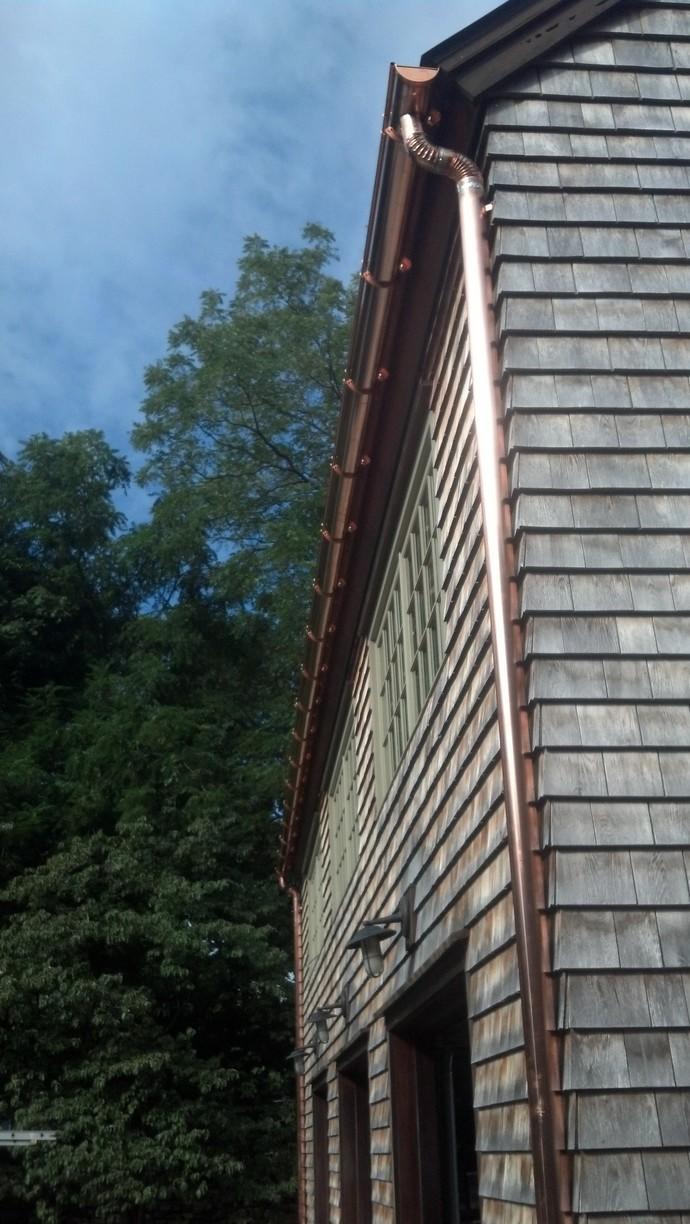 Gutters Downspouts Copper Gutter Installation In Westport Ct Downspout