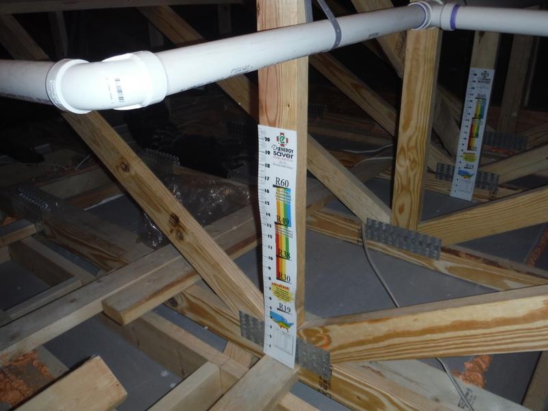 New Attic Insulation In Gambrills Md Attic Ruler Shows No Insulation