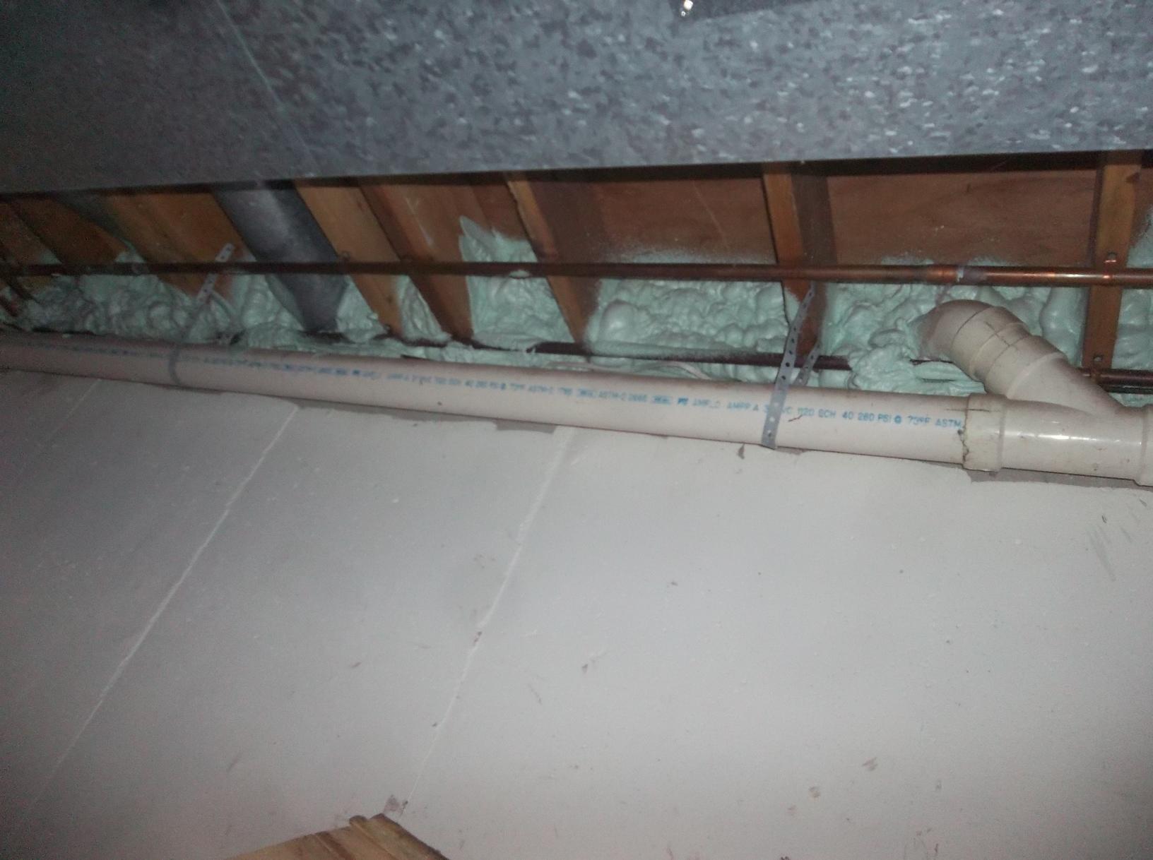 Insulation Services Spray Foam Insulation On Rim Joist, Warren Center