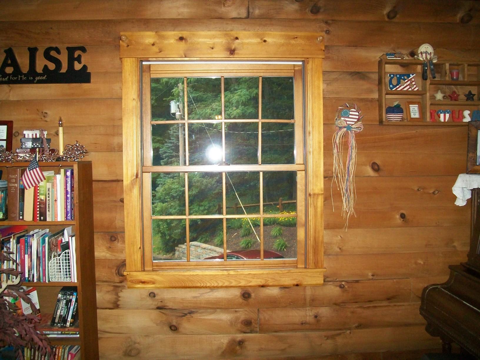 Replacement Windows New Windows And Door On Beautiful Log Cabin