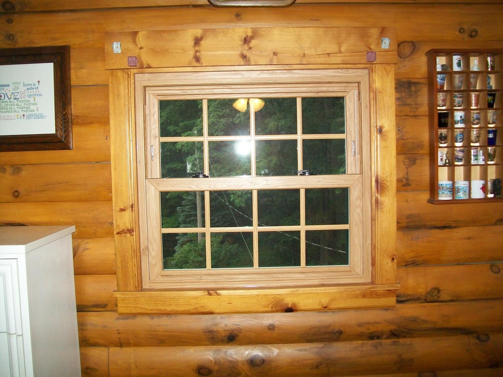 Replacement Windows New Windows And Door On Beautiful Log Cabin