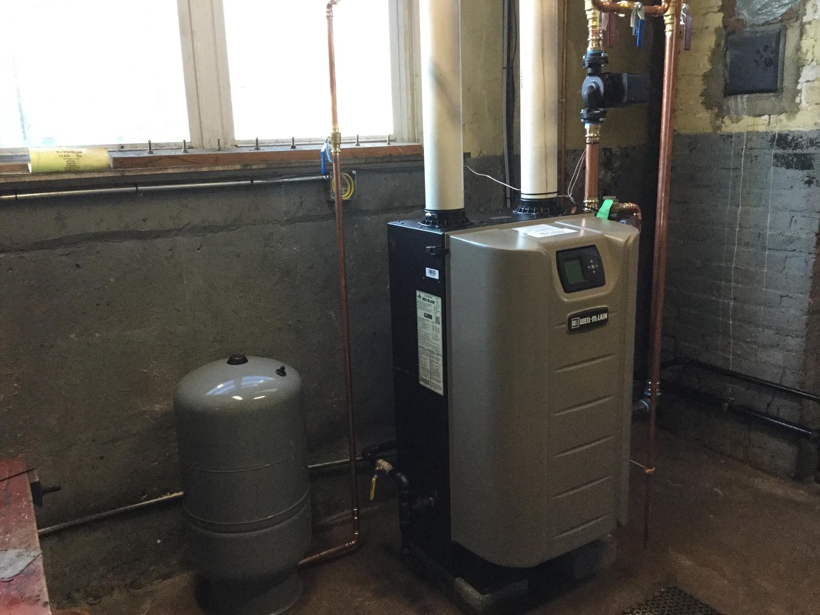 Heating Brand New High Efficiency Boiler During