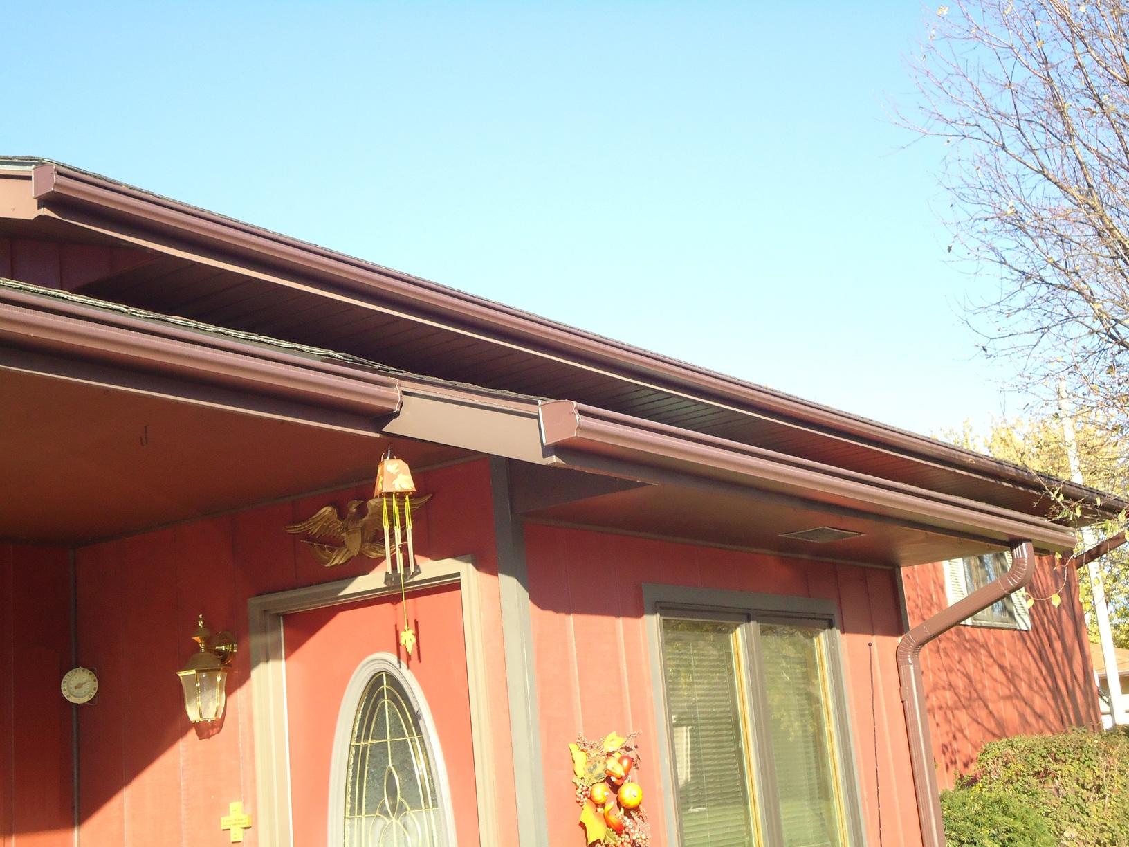 Gutter Installation in Columbus, NE Brown LeafGuard Brand Gutters