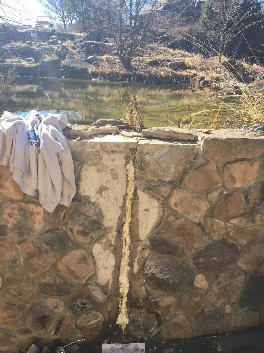 Basement Waterproofing Crack injection for a retention pond's