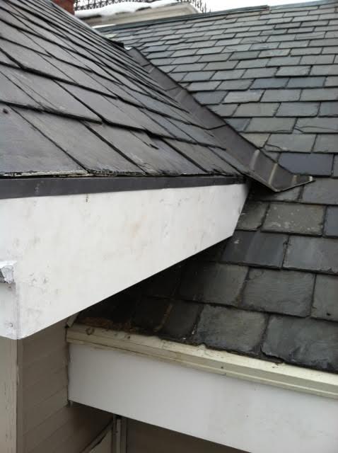 Roofing Services Fascia Roof Repair In Newton Ma Tying The New Fascia Into The Slate