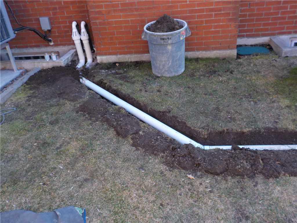 Basement Waterproofing in Lachine,QC Discharge Line for Sump Pump