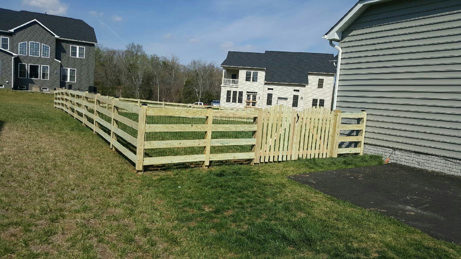 Residential Fencing - 4 Board Paddock Fence - Double gates on new fence