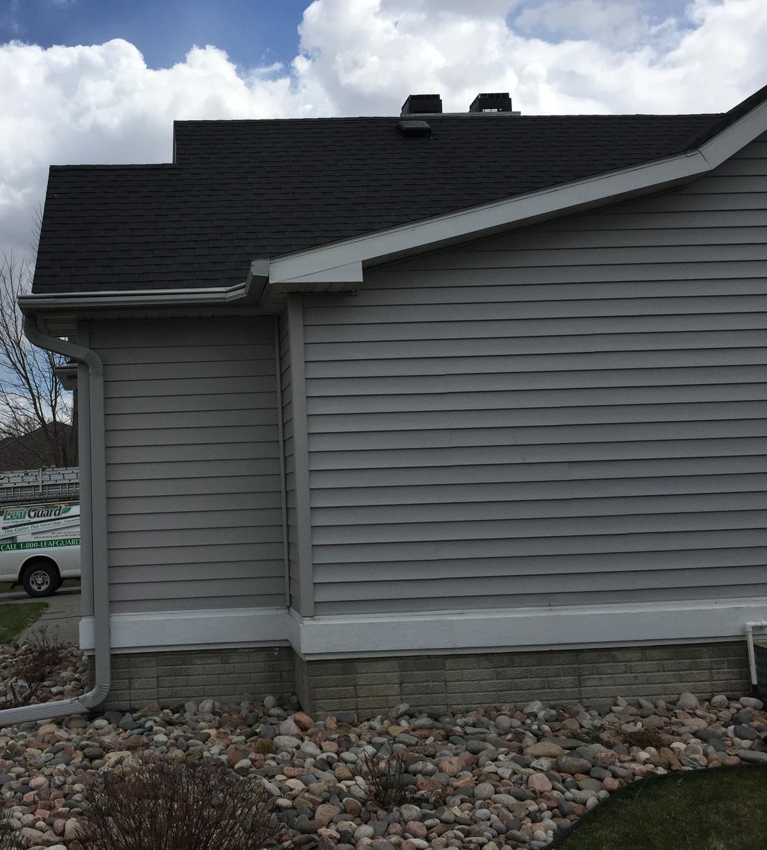 Leafguard Gutters & Downspouts Gutter System Installation on McCool