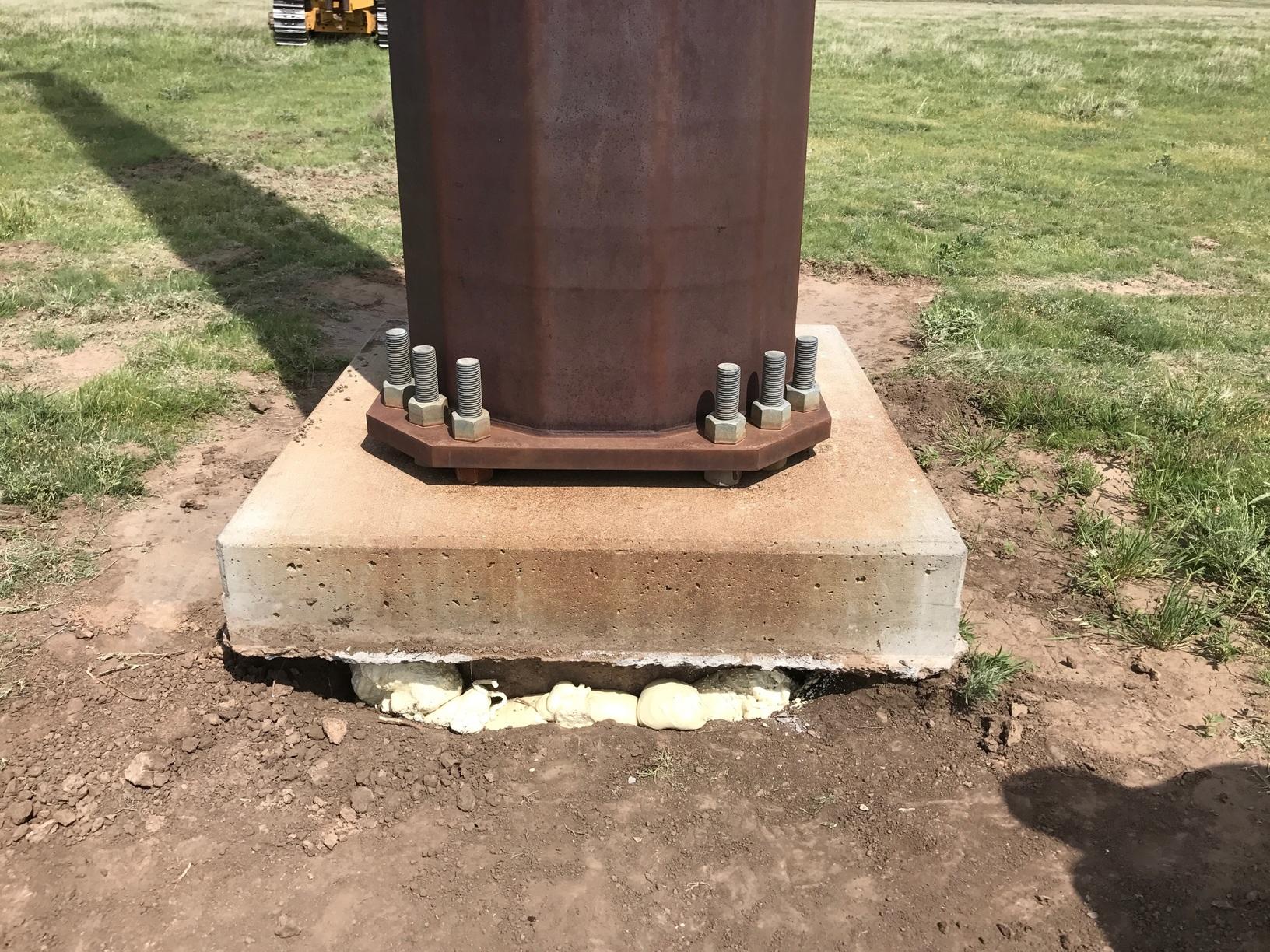 Concrete Repair Stabilizing Electrical Transmission Poles in Gruver