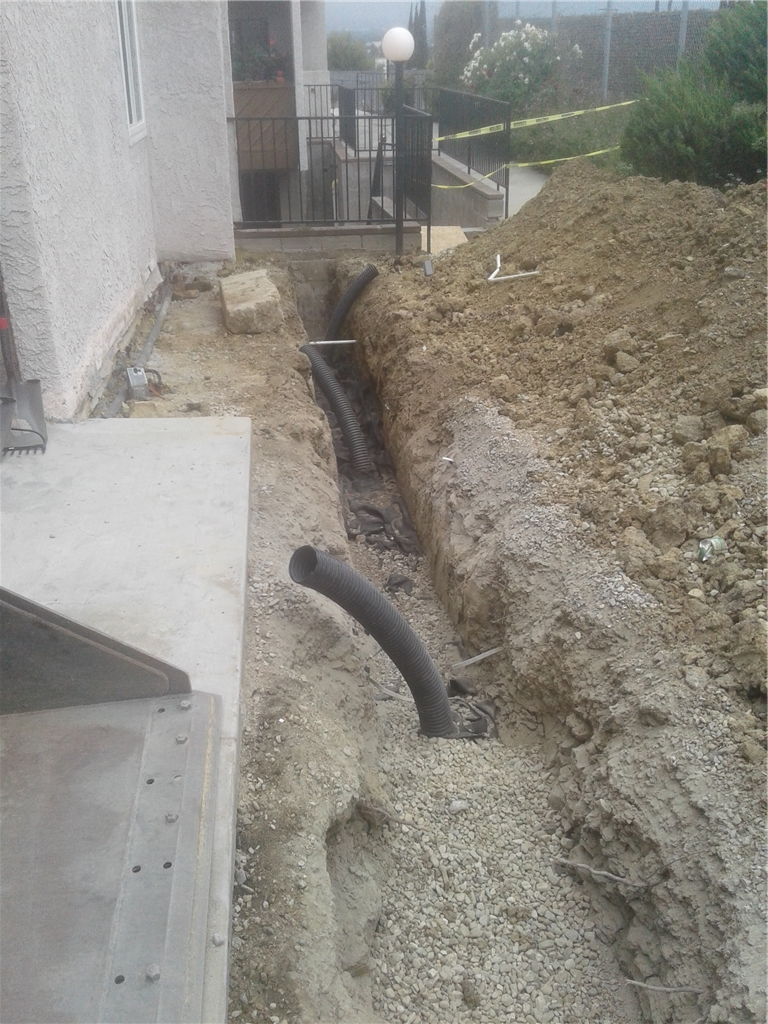 Crawl Space Repair Drainage Trenches in Alhambra, Ca. Filling Trenches