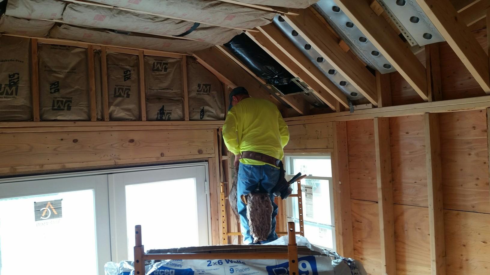 Insulation Services Air Sealing a New Home in Long Beach Township, NJ