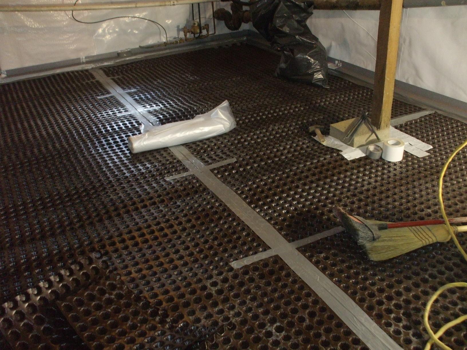 Basement Waterproofing Drain Matting used in the Hudson Valley