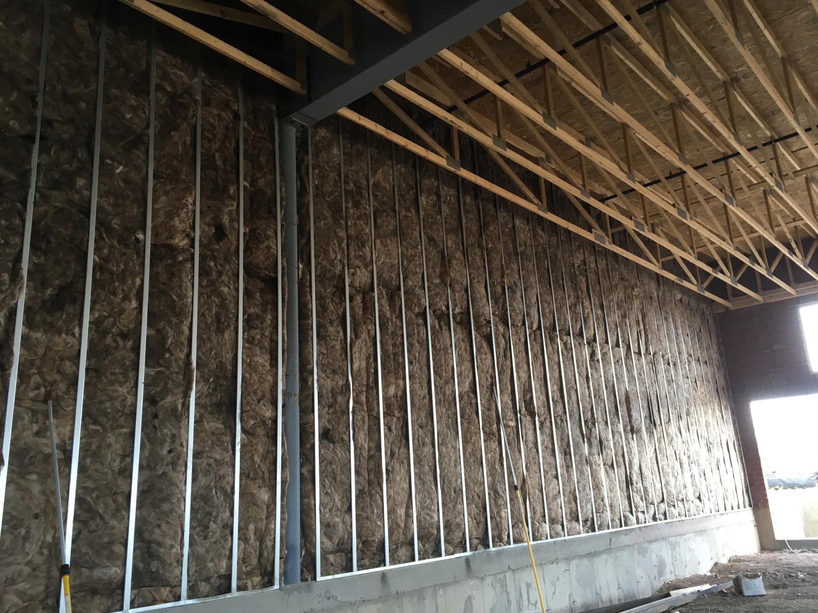 Attic Insulation Coffee Shop Philadelphia PA Metal Studs, Fiberglass Batts