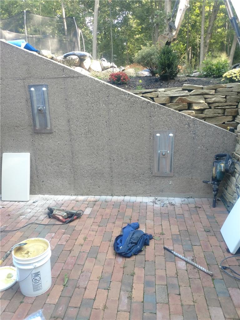 Foundation Repair Stabilizing a Retaining Wall in Portage, MI Wall