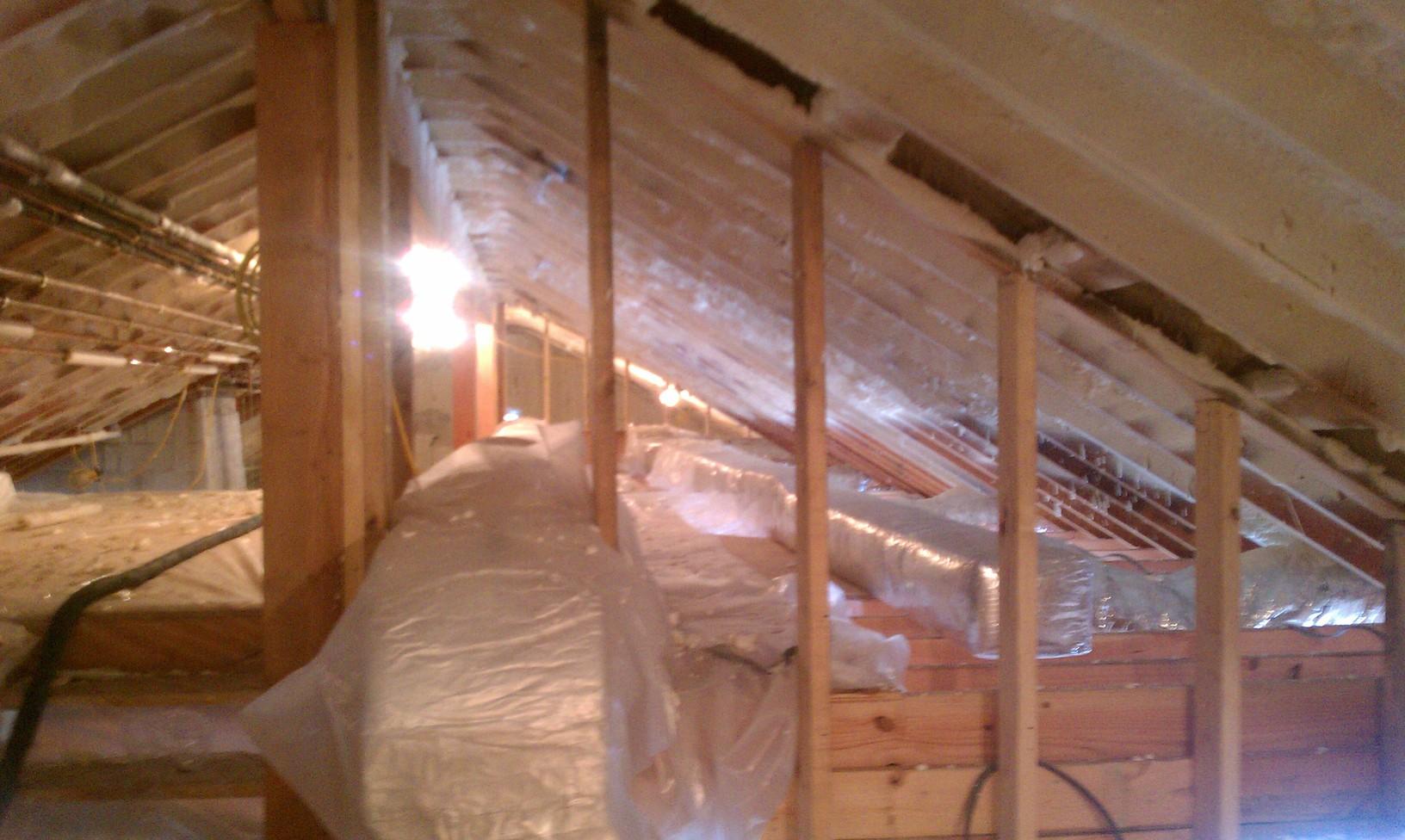 Colts Neck (Monmouth County) Commercial Spray Foam Project Roof deck fortified with spray foam