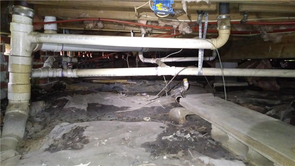 Crawl Space Repair Dirty and Wet Crawl Space Crawl Space Piping