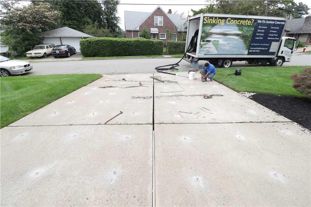 Concrete Lifting and Leveling Sayreville, NJ Driveway leveled with PolyLevel Driveway