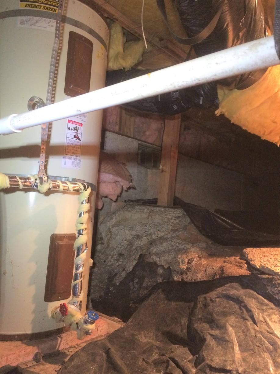 Crawl Space Repair Unfinished Crawlspace in Carlton, OR Water heater