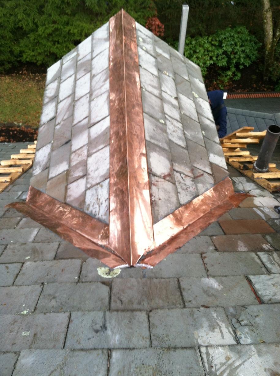 Types Of Roofing Slate Roof Repair And Copper Installation In Weston Ma Finished Slate Copper Dormer
