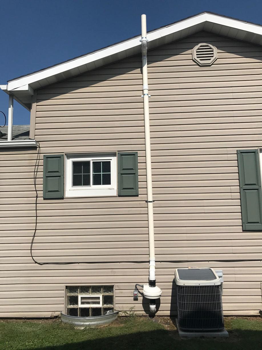 Radon Mitigation Radon System The piping leads outside